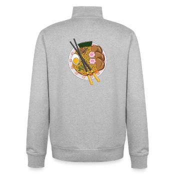 Japanische Ramen-Nudel-Schüssel Schweinefleisch-Anime-Foodie-Geschenk - Unisex Organic Zip Sweatshirt von Stanley/Stella - Grau meliert - Hinten - AI Model Male 185 light (185cm)