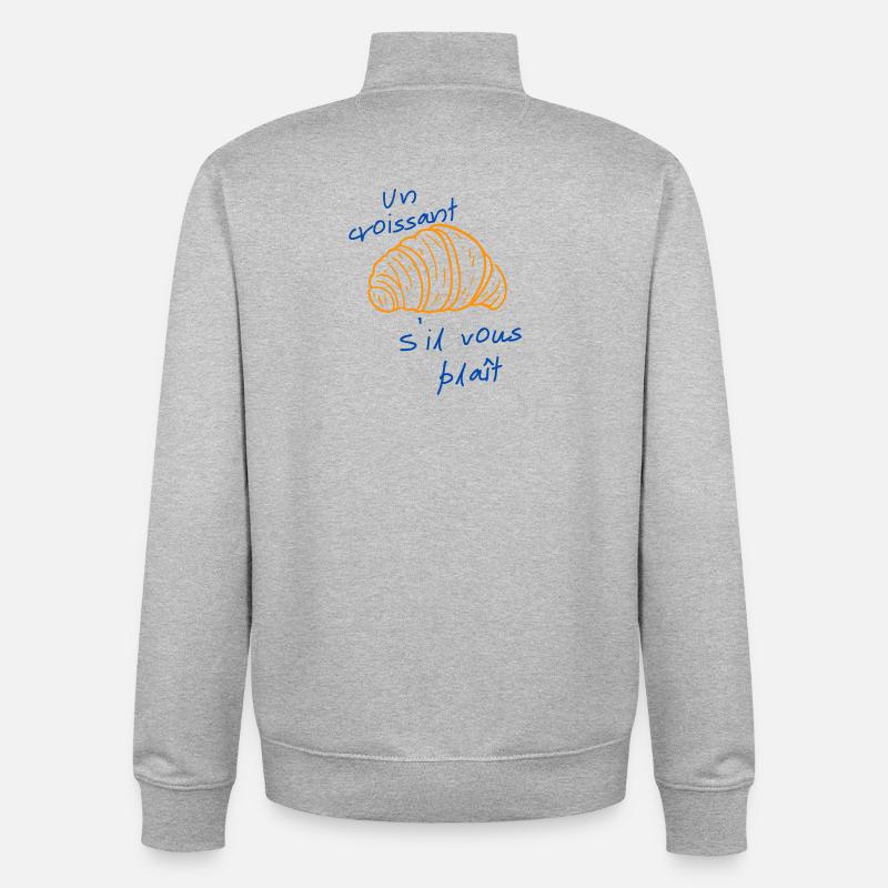 Ein Croissant bitte - Unisex Organic Zip Sweatshirt von Stanley/Stella - Grau meliert