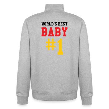 Meilleur bébé - Naissance - Enfant - Sweat zippé unisexe en coton bio Stanley/Stella - gris chiné - Dos - AI Model Male 185 light (185cm)