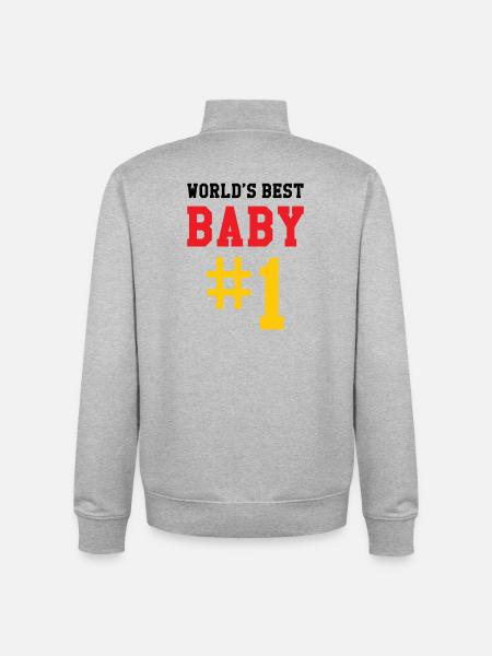 Best Baby - Birth - Child - Unisex Organic Zip Sweatshirt by Stanley/Stella - heather grey