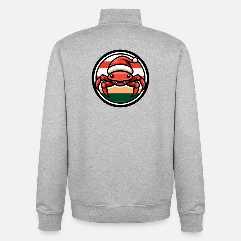 Weihnachtskrabbe im Feststil - Unisex Organic Zip Sweatshirt von Stanley/Stella - Grau meliert