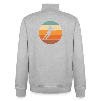 tennis - Sweat zippé unisexe en coton bio Stanley/Stella - gris chiné - Dos - AI Model Male 185 light (185cm)