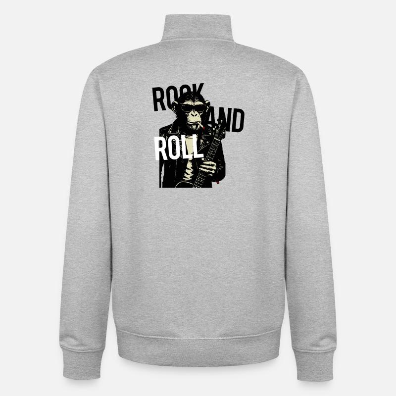 Rollin Monkey Rock - Unisex Organic Zip Sweatshirt von Stanley/Stella - Grau meliert
