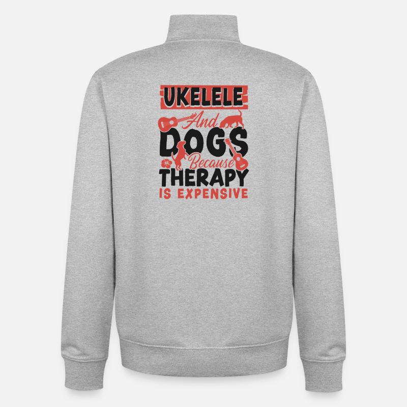 Hawaiian Ukulele Uke Dog Ukulele - Unisex Organic Zip Sweatshirt von Stanley/Stella - Grau meliert