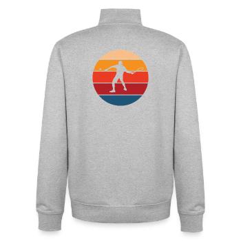 tennis - Sweat zippé unisexe en coton bio Stanley/Stella - gris chiné - Dos - AI Model Male 185 light (185cm)