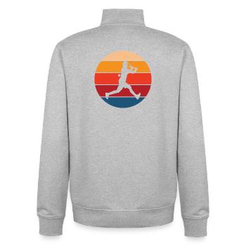 tennis - Sweat zippé unisexe en coton bio Stanley/Stella - gris chiné - Dos - AI Model Male 185 light (185cm)