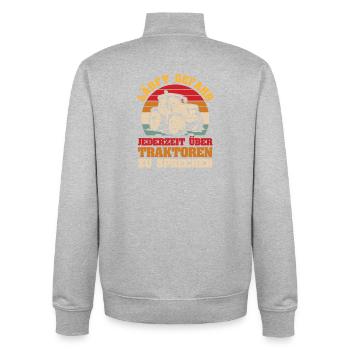 Tractor Farmer Farmer Tractor Driver Tractor - Unisex Organic Zip Sweatshirt by Stanley/Stella - heather grey - Back - AI Model Male 185 light (185cm)