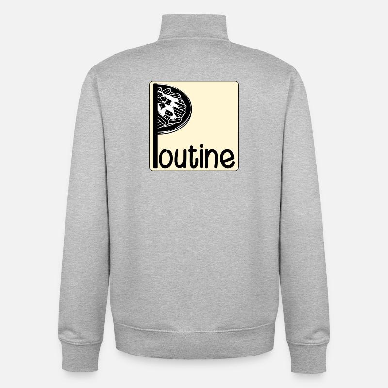 Poutine canadienne - Sweat zippé unisexe en coton bio Stanley/Stella - gris chiné