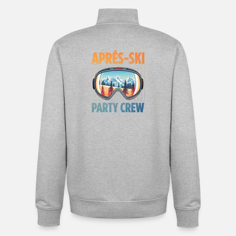 Apres Ski Party Crew Spruch - Unisex Organic Zip Sweatshirt von Stanley/Stella - Grau meliert
