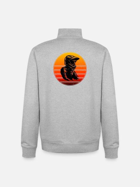 Statement for all motocross - Unisex Organic Zip Sweatshirt by Stanley/Stella - heather grey