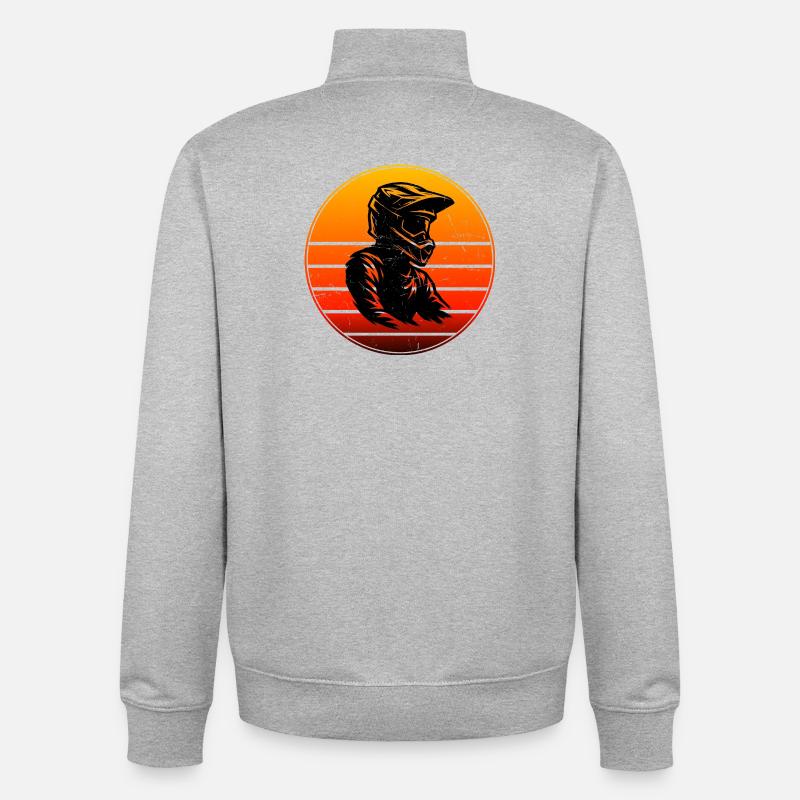 Statement for all motocross - Unisex Organic Zip Sweatshirt by Stanley/Stella - heather grey