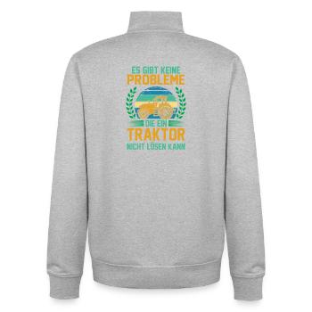 Tractor Farmer Farmer Tractor Driver Tractor - Unisex Organic Zip Sweatshirt by Stanley/Stella - heather grey - Back - AI Model Male 185 light (185cm)