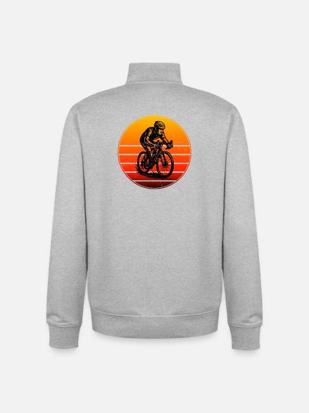 Attention road bike fans, simple statement - Unisex Organic Zip Sweatshirt by Stanley/Stella - heather grey
