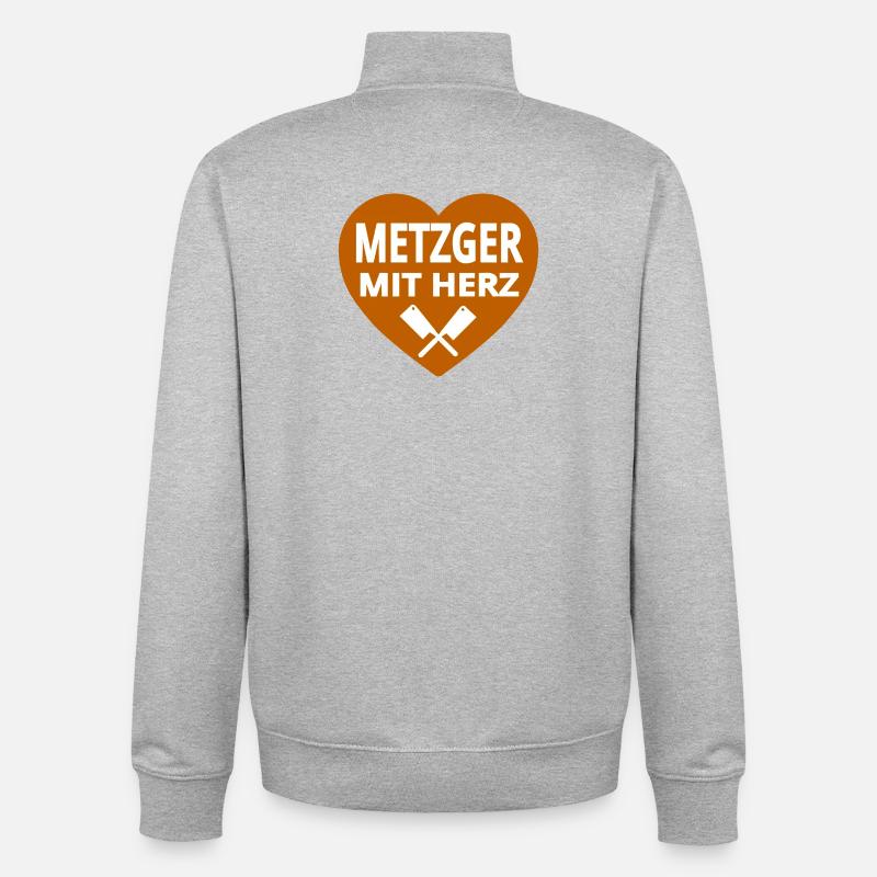 boucher - Sweat zippé unisexe en coton bio Stanley/Stella - gris chiné