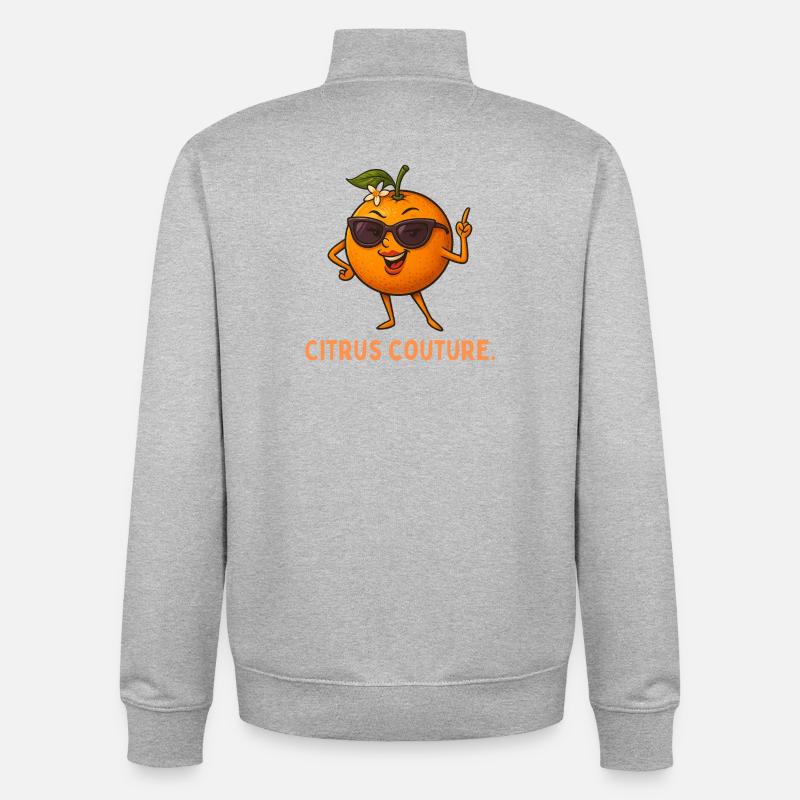 Sonnenorange Couture - Unisex Organic Zip Sweatshirt von Stanley/Stella - Grau meliert