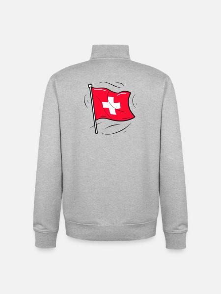 Schweizer Flagge Patriot Design - Unisex Organic Zip Sweatshirt von Stanley/Stella - Grau meliert
