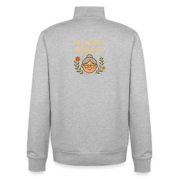 You'll Be Grandma Grandmother Humor - Unisex Organic Zip Sweatshirt by Stanley/Stella - heather grey - Back - AI Model Male 185 light (185cm)