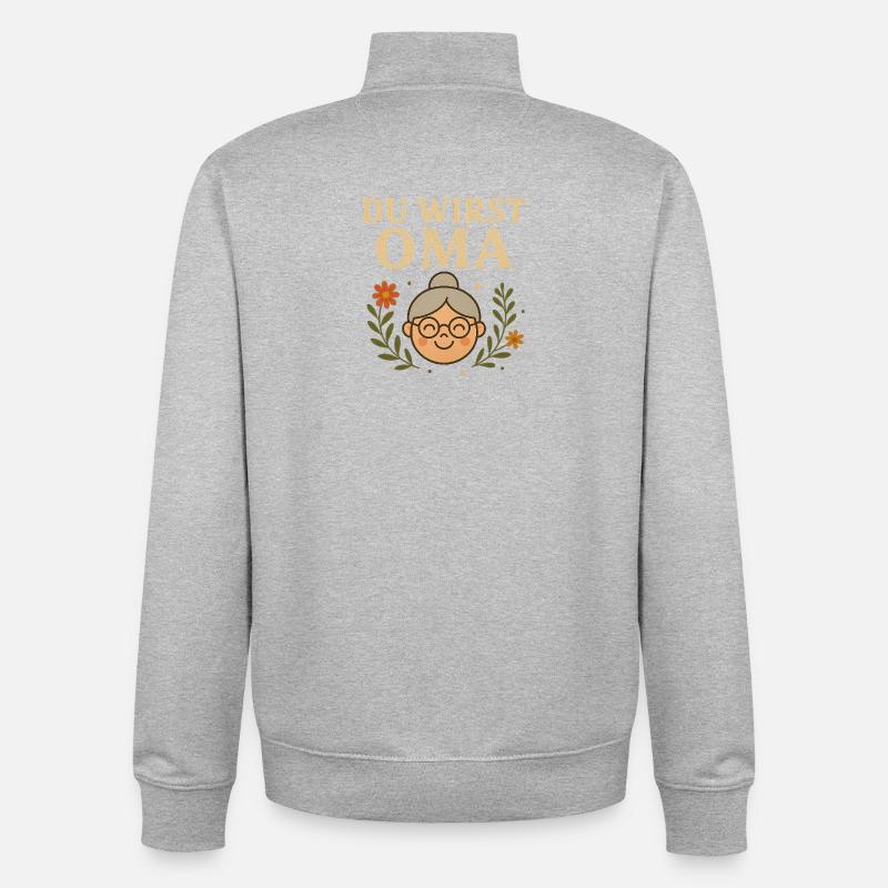Tu seras grand-mère grand-mère humour - Sweat zippé unisexe en coton bio Stanley/Stella - gris chiné