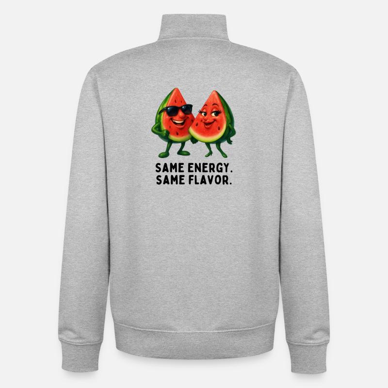 Same energy, same taste - Unisex Organic Zip Sweatshirt by Stanley/Stella - heather grey