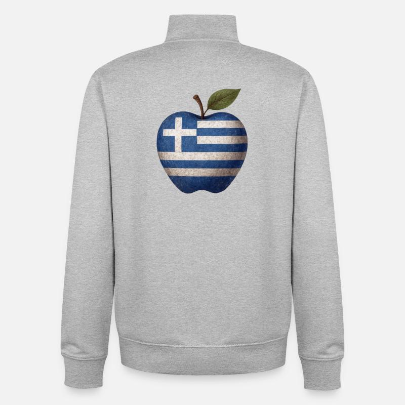 Grèce - Sweat zippé unisexe en coton bio Stanley/Stella - gris chiné