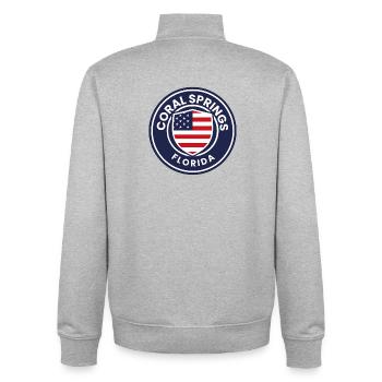 Coral Springs Florida Flaggenschild - Unisex Organic Zip Sweatshirt von Stanley/Stella - Grau meliert - Hinten - AI Model Male 185 light (185cm)