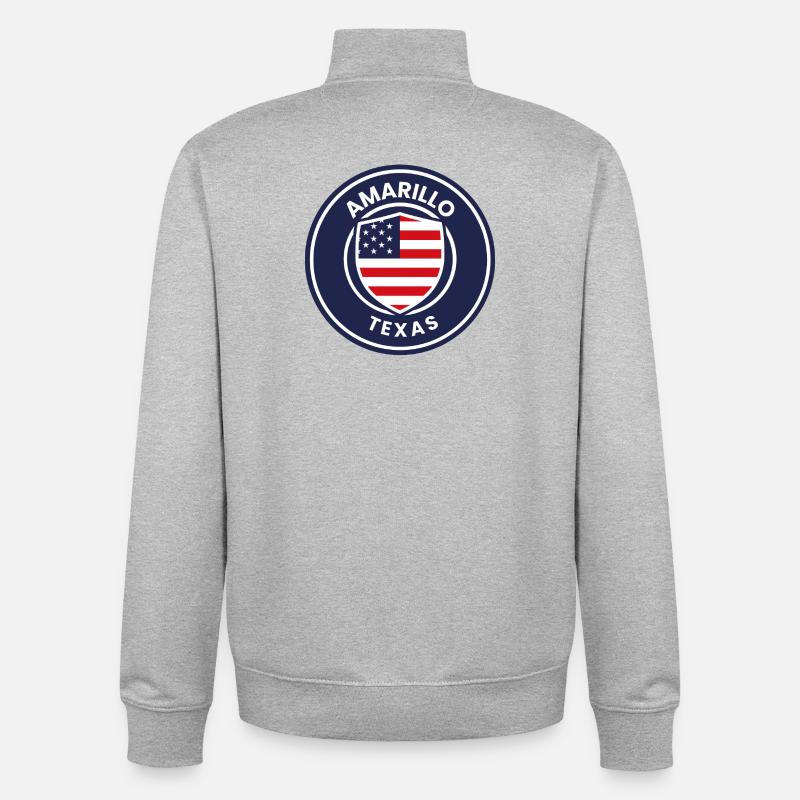 Texas-Abzeichen im amerikanischen Schild - Unisex Organic Zip Sweatshirt von Stanley/Stella - Grau meliert