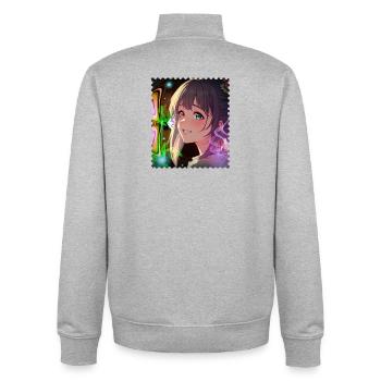 Magische Neontraumheldin - Unisex Organic Zip Sweatshirt von Stanley/Stella - Grau meliert - Hinten - AI Model Male 185 light (185cm)