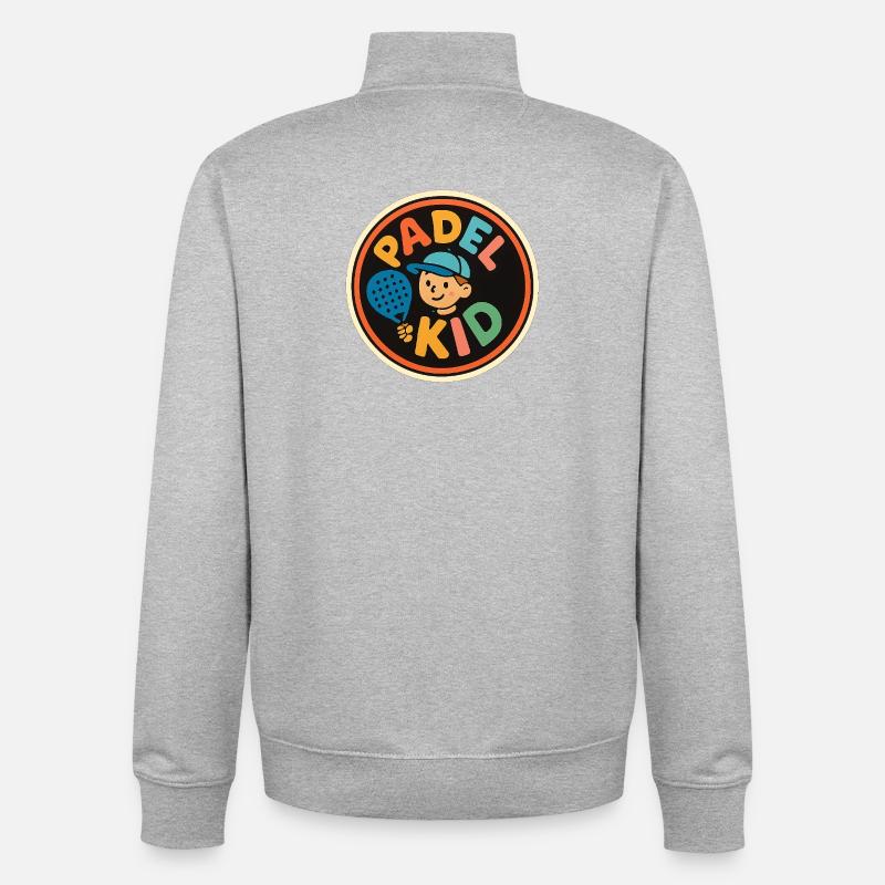 Padel Kind Logo Sticker - Unisex Organic Zip Sweatshirt von Stanley/Stella - Grau meliert