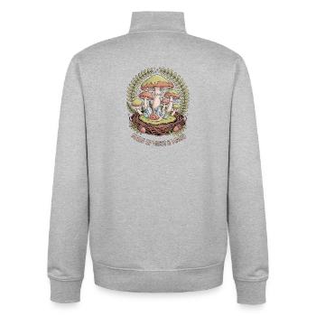 Made Of Moss And Magic Goblincore - Unisex Organic Zip Sweatshirt von Stanley/Stella - Grau meliert - Hinten - AI Model Male 185 light (185cm)