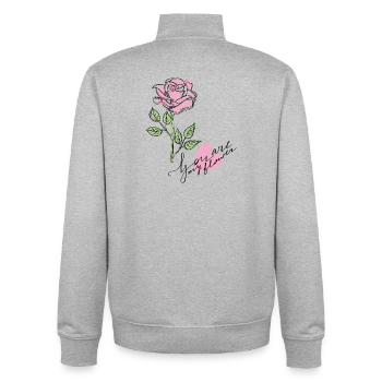 Rose - Sweat zippé unisexe en coton bio Stanley/Stella - gris chiné - Dos - AI Model Male 185 light (185cm)