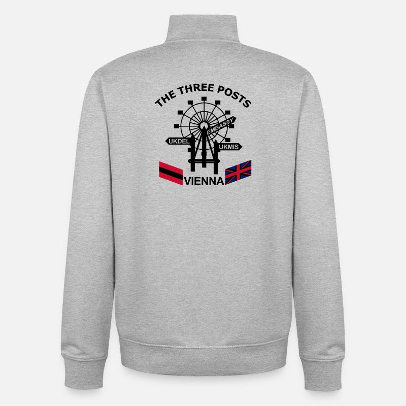 3_Posts - Unisex Organic Zip Sweatshirt by Stanley/Stella - heather grey