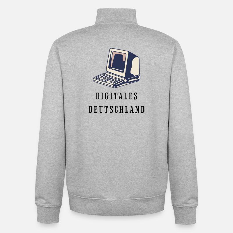 Retro-Computer im 80er Stil Digitales Deutschland - Unisex Organic Zip Sweatshirt von Stanley/Stella - Grau meliert