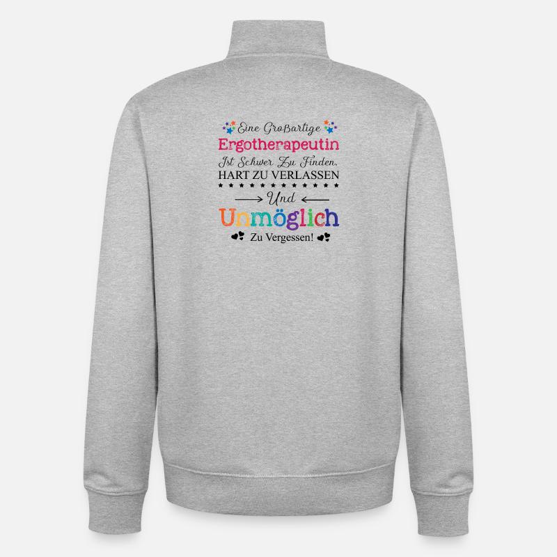 Adieu ergothérapeute Merci cadeau de dire - Sweat zippé unisexe en coton bio Stanley/Stella - gris chiné