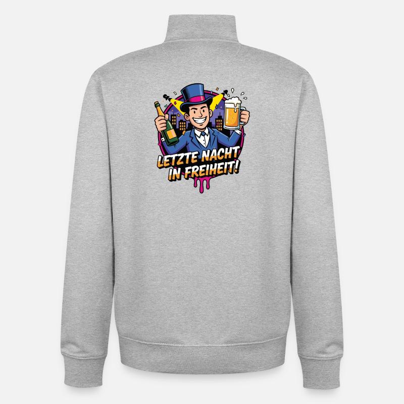 Fête de la Liberté d’Hier soir - Sweat zippé unisexe en coton bio Stanley/Stella - gris chiné