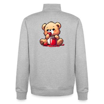 Bärchen Teddybär Bär - Unisex Organic Zip Sweatshirt von Stanley/Stella - Grau meliert - Hinten - AI Model Male 185 light (185cm)