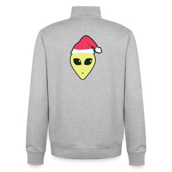 alien_santa - Sweat zippé unisexe en coton bio Stanley/Stella - gris chiné - Dos - AI Model Male 185 light (185cm)