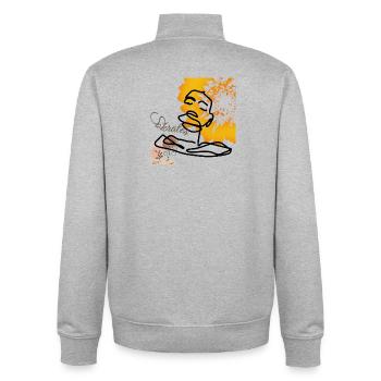 Sokrates Boho  Seele - Unisex Organic Zip Sweatshirt von Stanley/Stella - Grau meliert - Hinten - AI Model Male 185 light (185cm)