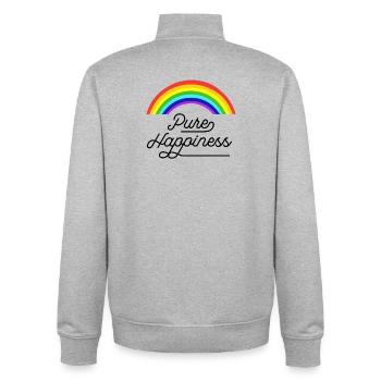 Regenbogen, reine, farbenfrohe Glückseligkeit - Unisex Organic Zip Sweatshirt von Stanley/Stella - Grau meliert - Hinten - AI Model Male 185 light (185cm)