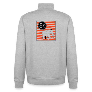 E wie Elefant Buchstaben zum Lesenlernen  - Unisex Organic Zip Sweatshirt von Stanley/Stella - Grau meliert - Hinten - AI Model Male 185 light (185cm)