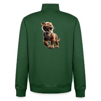 Säbelzahntiger Smilodon Raubkatze Säbelzahn Tiger - Unisex Organic Zip Sweatshirt von Stanley/Stella - Flaschengrün - Hinten - AI Model Male 185 dark (185cm)