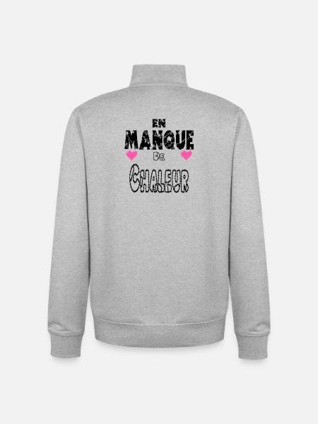 En Manque de Chaleur - Sweat zippé unisexe en coton bio Stanley/Stella - gris chiné