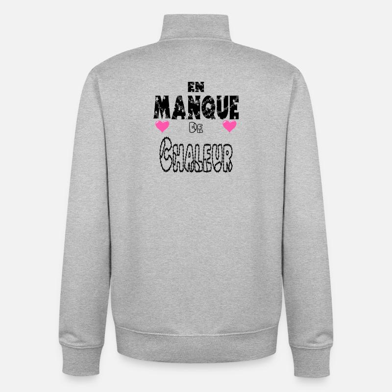 En Manque de Chaleur - Sweat zippé unisexe en coton bio Stanley/Stella - gris chiné