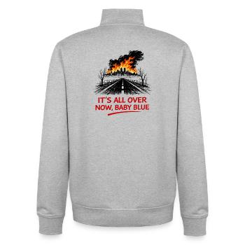 Flammen über Straßenallee - Unisex Organic Zip Sweatshirt von Stanley/Stella - Grau meliert - Hinten - AI Model Male 185 light (185cm)