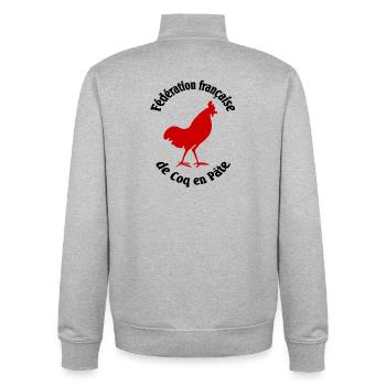 Französische Föderation von Hahnen in Paste - Unisex Organic Zip Sweatshirt von Stanley/Stella - Grau meliert - Hinten - AI Model Male 185 light (185cm)