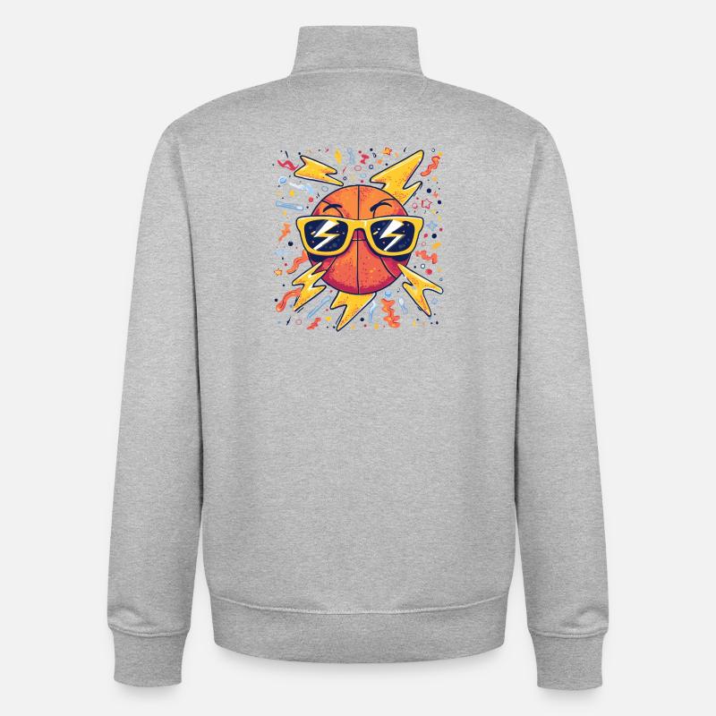 Lunettes de soleil Blitzball - Sweat zippé unisexe en coton bio Stanley/Stella - gris chiné