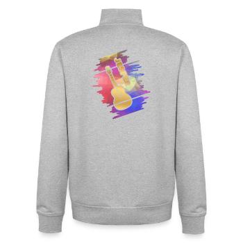 Guitar Jesper - Unisex Organic Zip Sweatshirt von Stanley/Stella - Grau meliert - Hinten - AI Model Male 185 light (185cm)