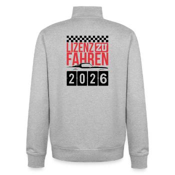 Driving License 2026 Driving Test Driving License Test - Unisex Organic Zip Sweatshirt by Stanley/Stella - heather grey - Back - AI Model Male 185 light (185cm)