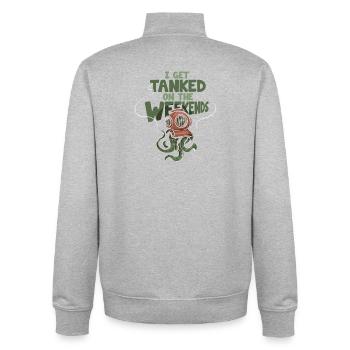 Diving Diver Snorkeling Recreational Diver - Unisex Organic Zip Sweatshirt by Stanley/Stella - heather grey - Back - AI Model Male 185 light (185cm)