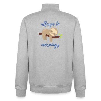 Allergisch gegen Morgen - Unisex Organic Zip Sweatshirt von Stanley/Stella - Grau meliert - Hinten - AI Model Male 185 light (185cm)
