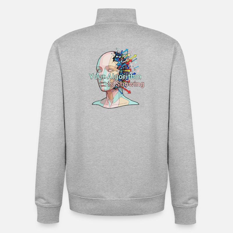Your algorithm is showing - Unisex Organic Zip Sweatshirt by Stanley/Stella - heather grey